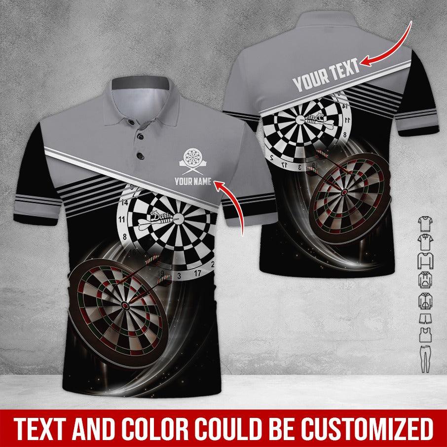 Customized Name & Text Darts Polo Shirt, Personalized Name Darts Team Is My Life Polo Shirt For Men - Perfect Gift For Darts Lovers, Darts Players - Amzanimalsgift