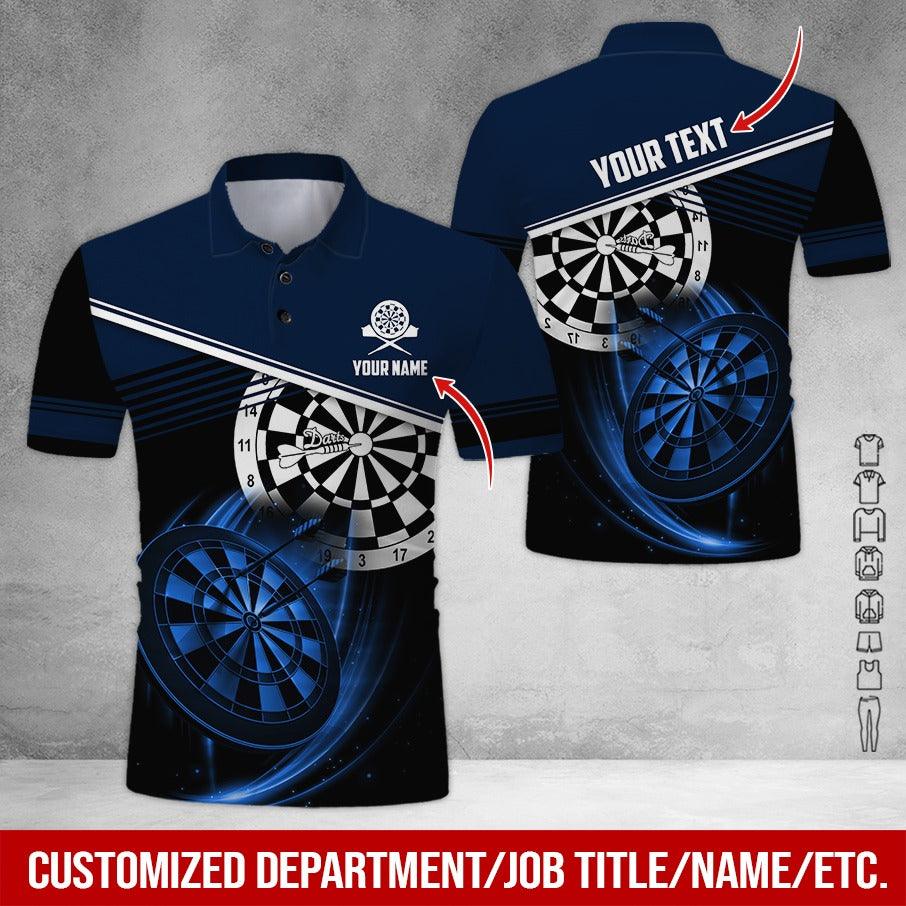 Customized Name & Text Darts Polo Shirt, Personalized Name Darts Team Is My Life Polo Shirt For Men - Perfect Gift For Darts Lovers, Darts Players - Amzanimalsgift