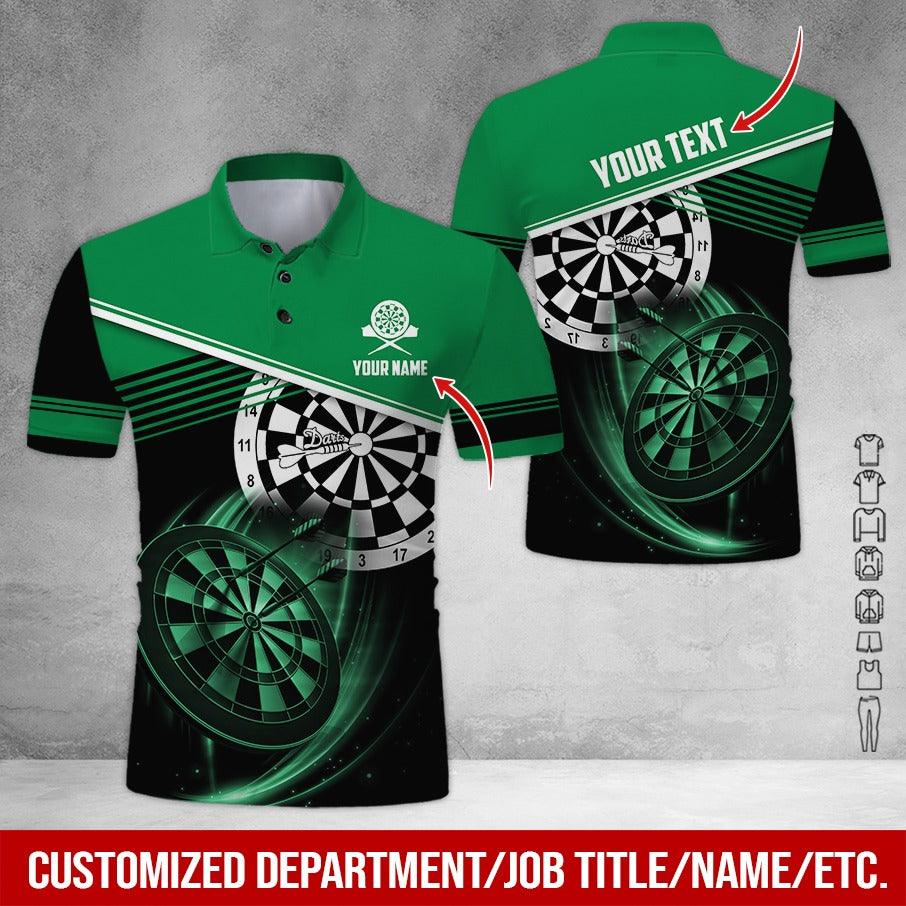 Customized Name & Text Darts Polo Shirt, Personalized Name Darts Team Is My Life Polo Shirt For Men - Perfect Gift For Darts Lovers, Darts Players - Amzanimalsgift