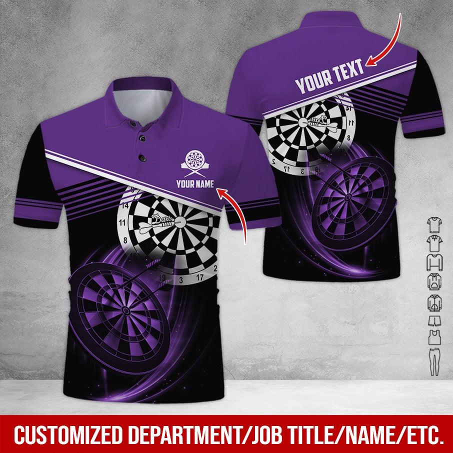 Customized Name & Text Darts Polo Shirt, Personalized Name Darts Team Is My Life Polo Shirt For Men - Perfect Gift For Darts Lovers, Darts Players - Amzanimalsgift