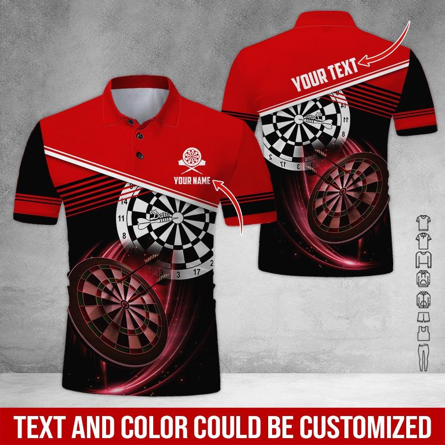 Customized Name & Text Darts Polo Shirt, Personalized Name Darts Team Is My Life Polo Shirt For Men - Perfect Gift For Darts Lovers, Darts Players - Amzanimalsgift