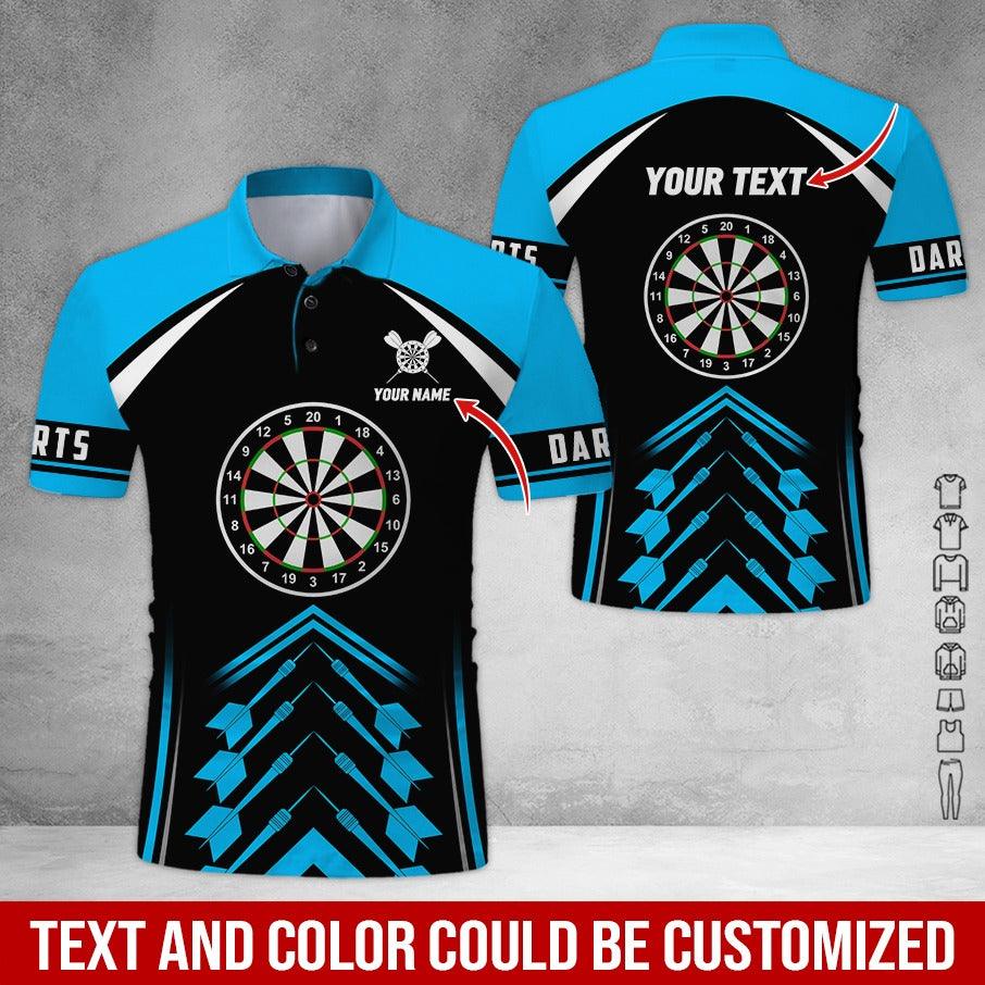 Customized Name & Text Darts Polo Shirt, Personalized Name Darts Team Polo Shirt For Men - Perfect Gift For Darts Lovers, Darts Players - Amzanimalsgift