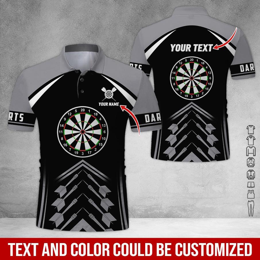 Customized Name & Text Darts Polo Shirt, Personalized Name Darts Team Polo Shirt For Men - Perfect Gift For Darts Lovers, Darts Players - Amzanimalsgift
