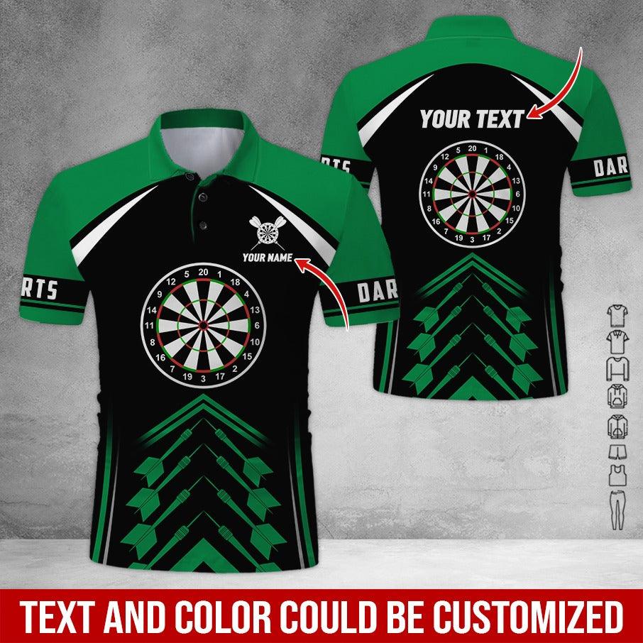 Customized Name & Text Darts Polo Shirt, Personalized Name Darts Team Polo Shirt For Men - Perfect Gift For Darts Lovers, Darts Players - Amzanimalsgift
