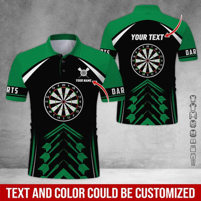 Customized Name & Text Darts Polo Shirt, Personalized Name Darts Team Polo Shirt For Men - Perfect Gift For Darts Lovers, Darts Players - Amzanimalsgift
