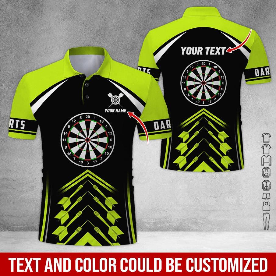 Customized Name & Text Darts Polo Shirt, Personalized Name Darts Team Polo Shirt For Men - Perfect Gift For Darts Lovers, Darts Players - Amzanimalsgift