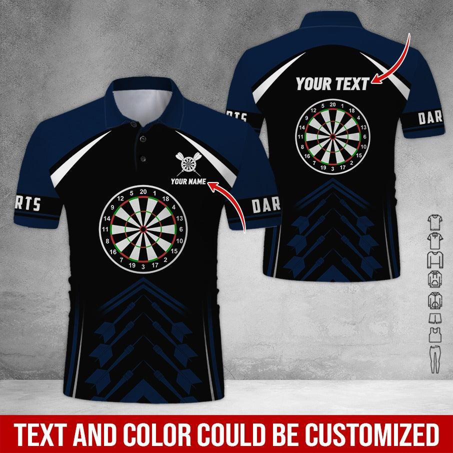 Customized Name & Text Darts Polo Shirt, Personalized Name Darts Team Polo Shirt For Men - Perfect Gift For Darts Lovers, Darts Players - Amzanimalsgift
