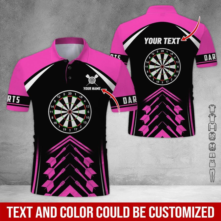 Customized Name & Text Darts Polo Shirt, Personalized Name Darts Team Polo Shirt For Men - Perfect Gift For Darts Lovers, Darts Players - Amzanimalsgift