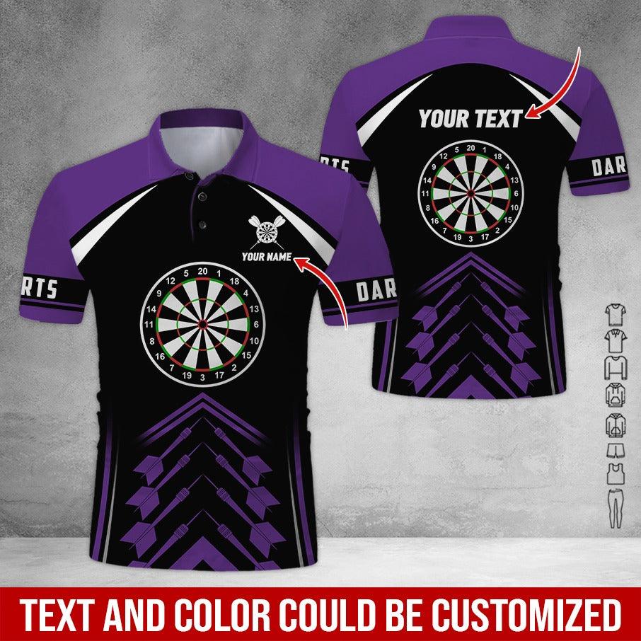 Customized Name & Text Darts Polo Shirt, Personalized Name Darts Team Polo Shirt For Men - Perfect Gift For Darts Lovers, Darts Players - Amzanimalsgift