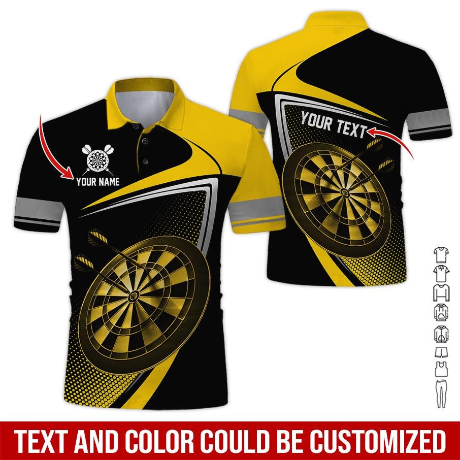 Customized Name & Text Darts Polo Shirt, Personalized Name Love Darts Polo Shirt For Men - Perfect Gift For Darts Lovers, Darts Players - Amzanimalsgift