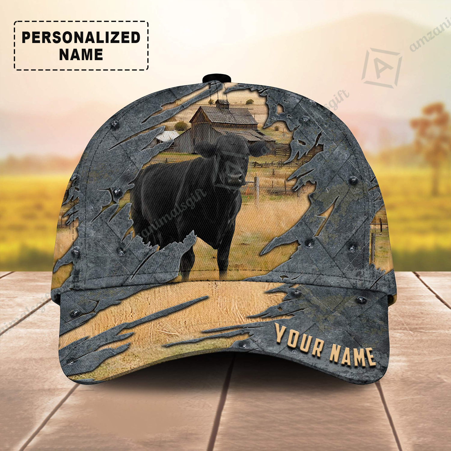 Customized Name Black Angus On The Farm Cap, Personalized Farm Hats For Friend, Family, Farmers, Black Angus Lovers