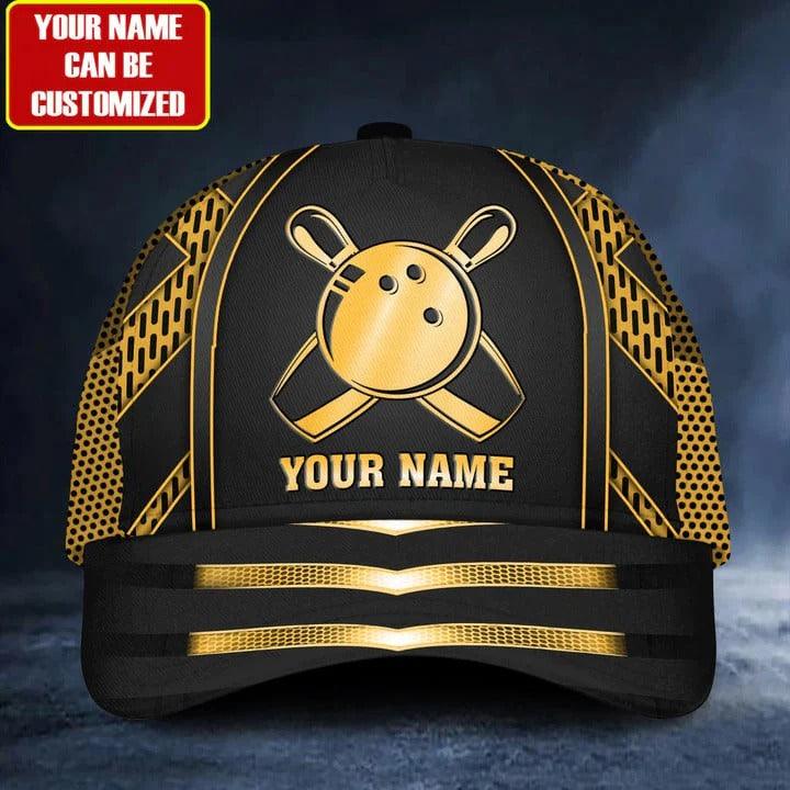 Customized Name Bowling Classic Cap, Personalized Name Bowling Classic Cap, Bowling Hat For Men - Perfect Gift For Bowling Lovers, Bowlers - Amzanimalsgift