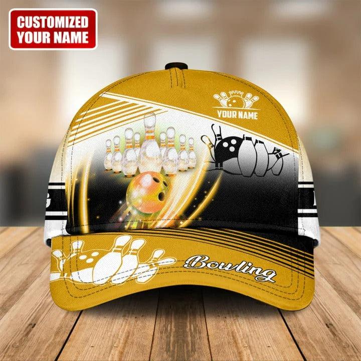 Customized Name Bowling Classic Cap, Personalized Name Bowling Full Color Classic Cap, Bowling Hat For Men - Perfect Gift For Bowling Lovers, Bowlers - Amzanimalsgift