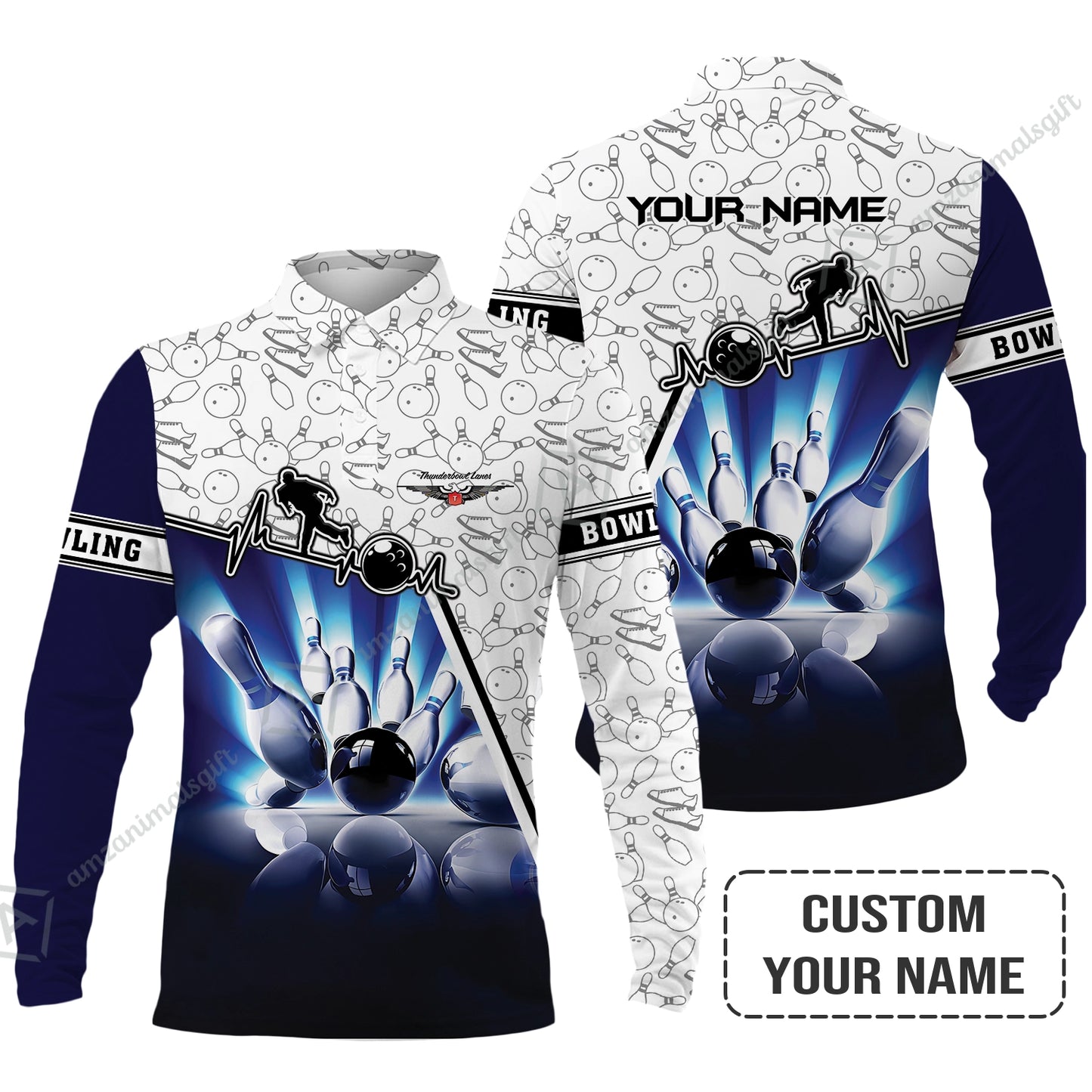 Customized Name Bowling Women Polo Shirt, Thunderbowl Lanes Unique Bowling Shirt For Women, Perfect Gift For Bowling Lovers, Bowlers