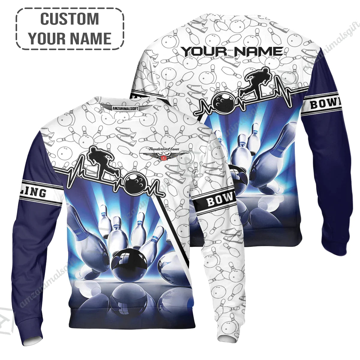 Personalized Name Bowling Hawaiian Shirt, Thunderbowl Lanes Unique Bowling Shirt For Men Women, Perfect Gift For Bowling Lovers, Bowlers