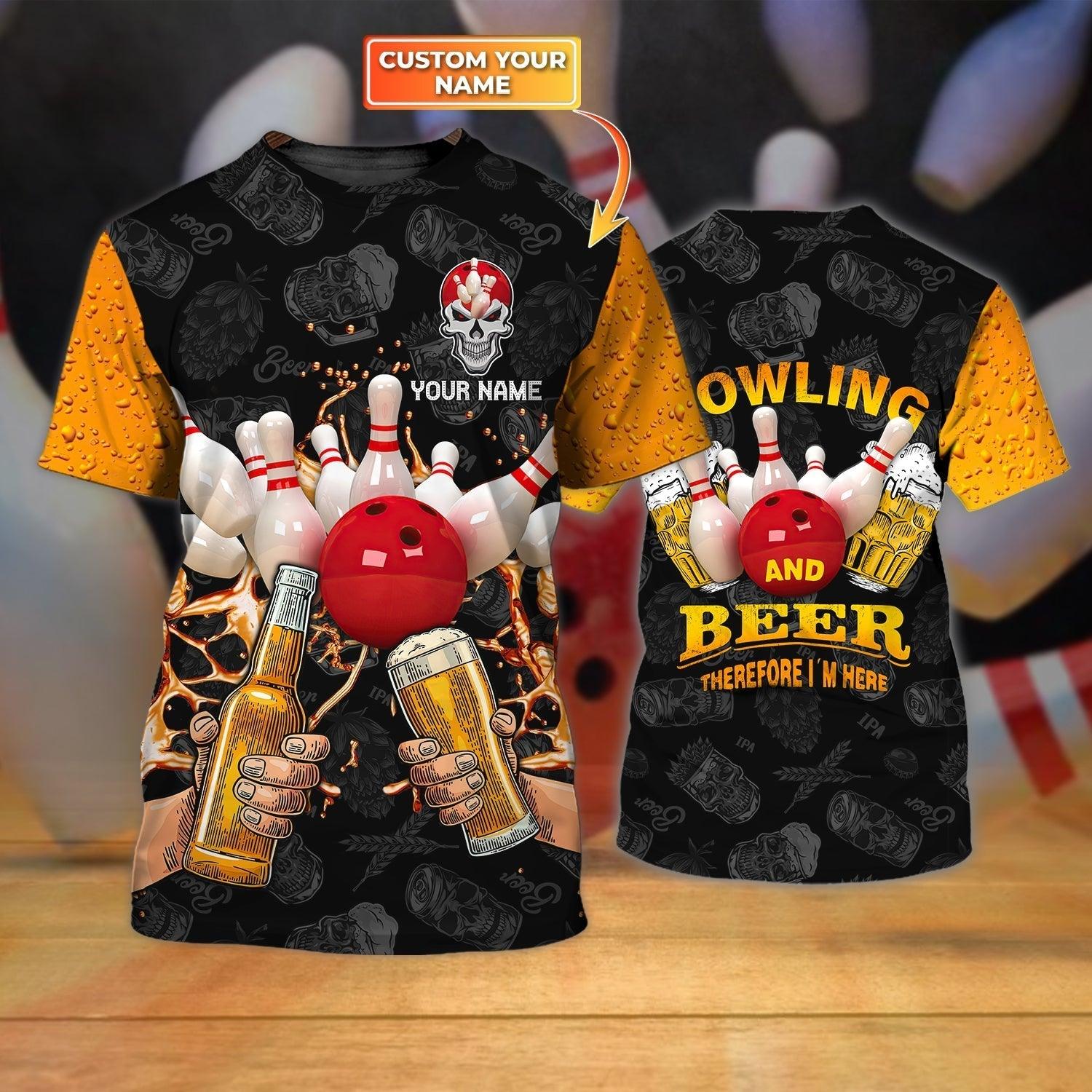 Customized Name Bowling T Shirt, Personalized 3D All Over Printed Bowling And Beer Shirts For Men And Women - Gift For Bowling Lover, Bowlers - Amzanimalsgift