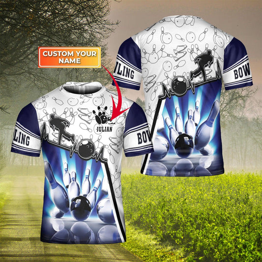Customized Name Bowling T Shirt, Personalized Bowling Player T Shirt, Bowling Team Uniform For Men - Perfect Gift For Bowling Lovers, Bowlers - Amzanimalsgift