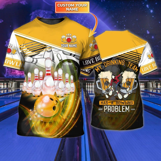 Customized Name Bowling T Shirt, Personalized Bowling T Shirt, Bowling And Beer Bowling Shirt - Gift For Bowling Lovers, Bowling Team - Amzanimalsgift