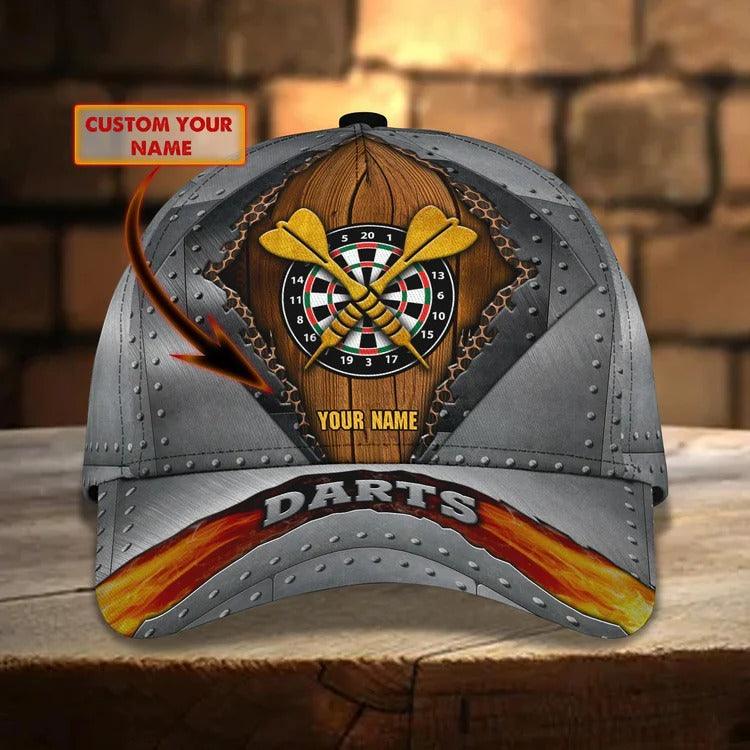Customized Name Darts Classic Cap, Personalized Dartboard Classic Cap, Darts Hat For Men - Perfect Gift For Darts Lovers, Darts Players - Amzanimalsgift