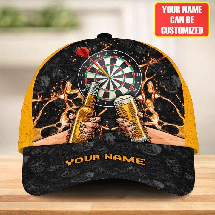 Customized Name Darts Classic Cap, Personalized Name Beer Darts Classic Cap, Darts Hat For Men - Perfect Gift For Darts Lovers, Darts Players - Amzanimalsgift