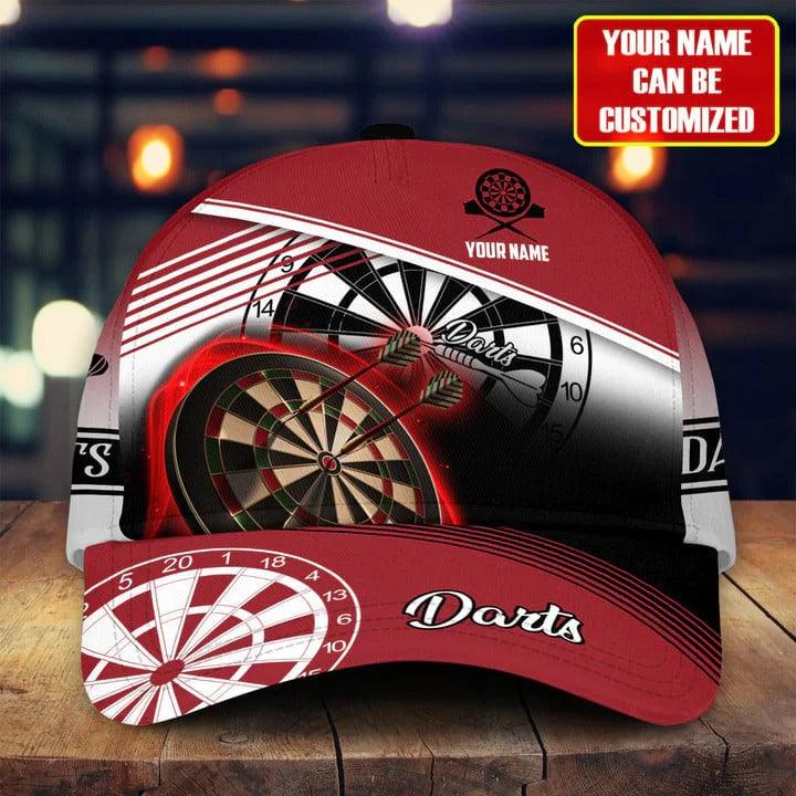 Customized Name Darts Classic Cap, Personalized Name Dartboard Classic Cap, Darts Hat For Men - Perfect Gift For Darts Lovers, Darts Players - Amzanimalsgift