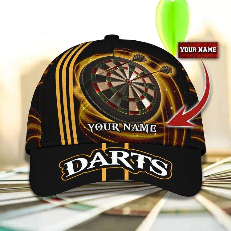 Customized Name Darts Classic Cap, Personalized Name Dartboard Classic Cap, Darts Hat For Men - Perfect Gift For Darts Lovers, Darts Players - Amzanimalsgift