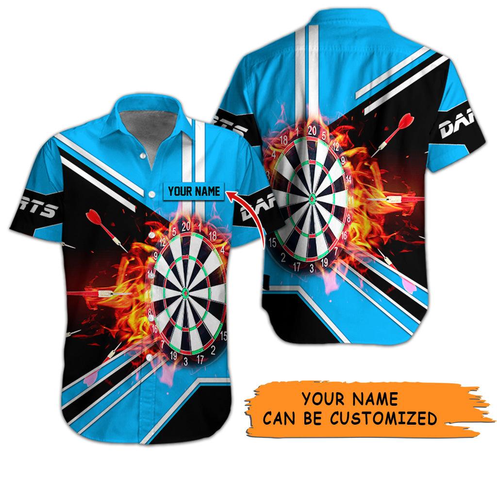Customized Name Darts Hawaiian Shirt, Dartboard Flame Personalized Darts Hawaiian Shirts - Gift For Darts Lovers, Darts Players Uniforms - Amzanimalsgift