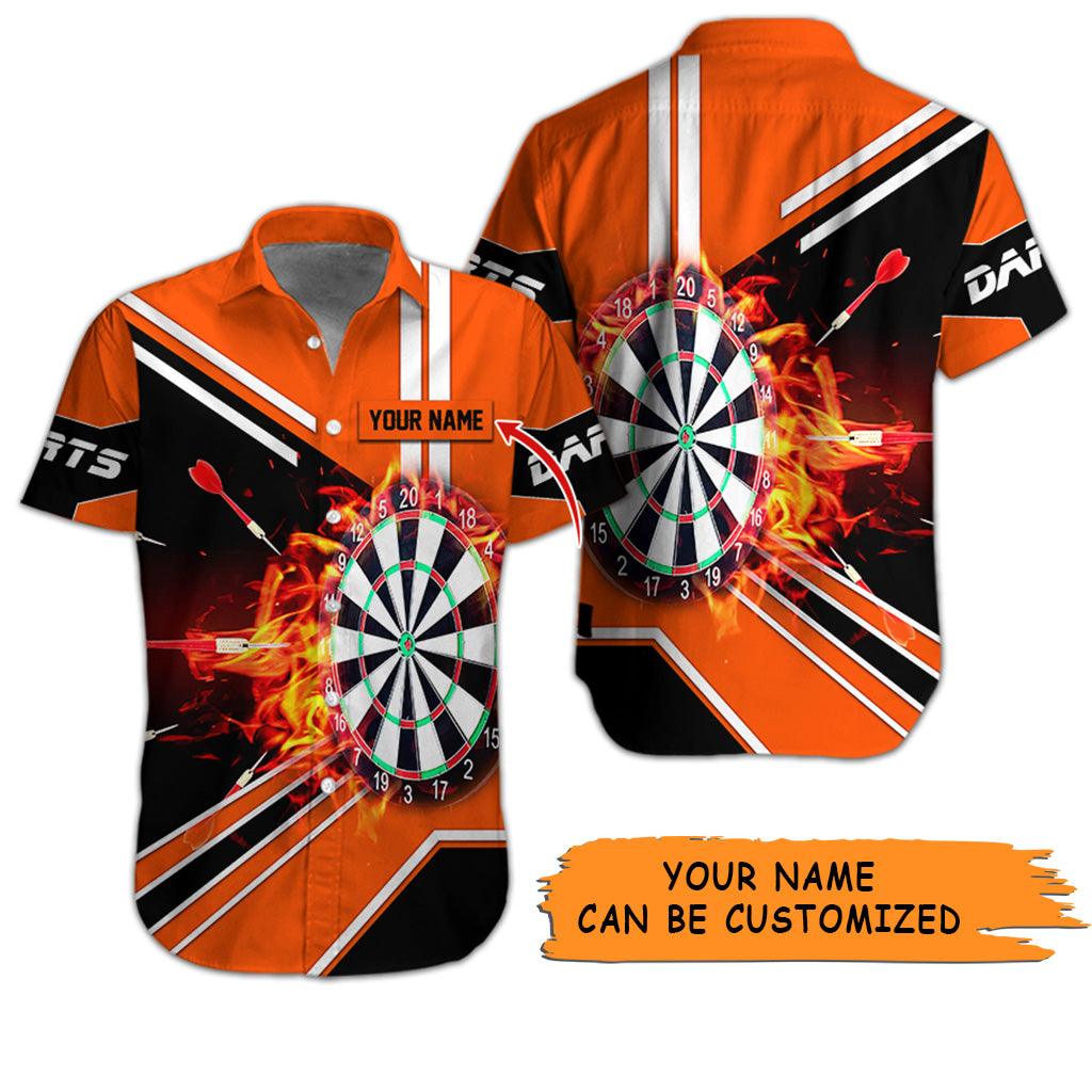 Customized Name Darts Hawaiian Shirt, Dartboard Flame Personalized Darts Hawaiian Shirts - Gift For Darts Lovers, Darts Players Uniforms - Amzanimalsgift