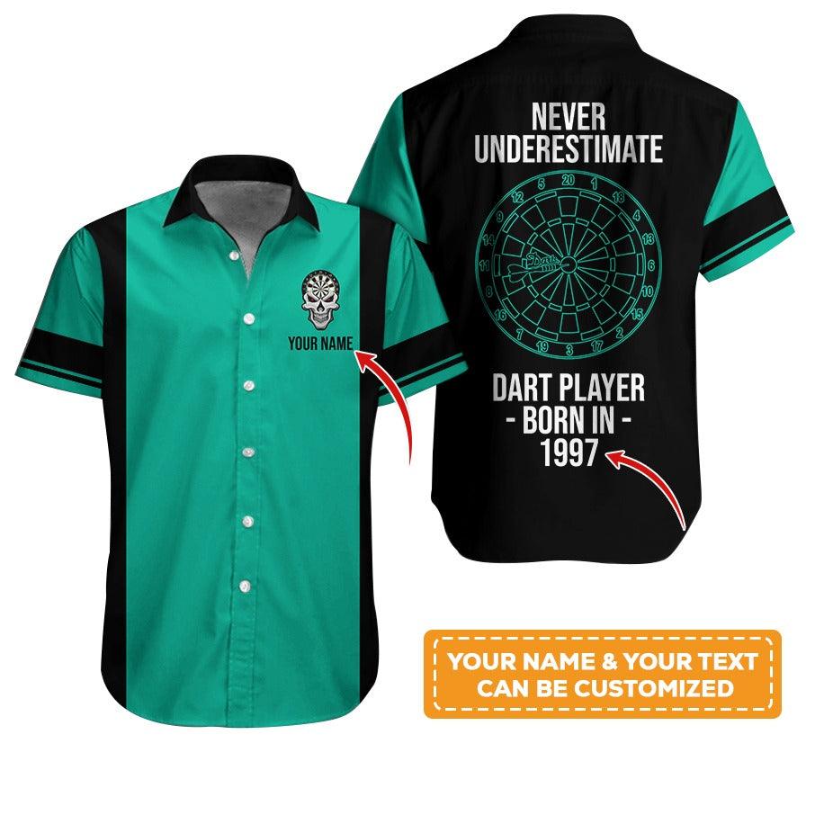 Customized Name Darts Hawaiian Shirt, Personalized Birth Years Retro Darts Hawaiian Shirts - Gift For Darts Lovers, Darts Players Uniforms - Amzanimalsgift