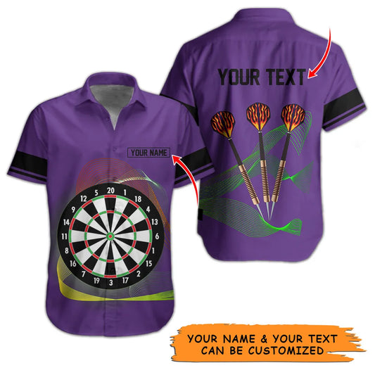 Customized Name Darts Hawaiian Shirt, Personalized Dartboard And Target Hawaiian Shirts For Summer - Gift For Darts Lovers, Darts Players Uniforms - Amzanimalsgift