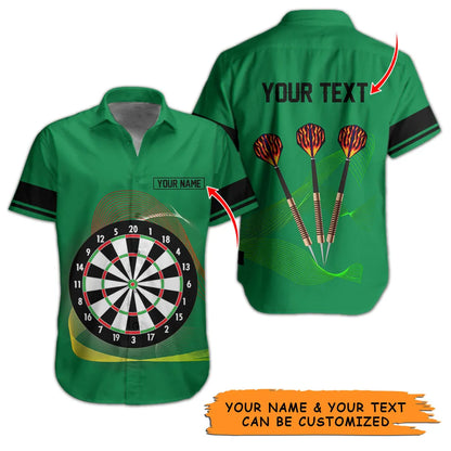 Customized Name Darts Hawaiian Shirt, Personalized Dartboard And Target Hawaiian Shirts For Summer - Gift For Darts Lovers, Darts Players Uniforms - Amzanimalsgift