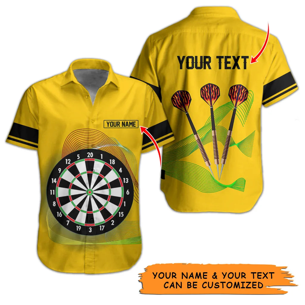 Customized Name Darts Hawaiian Shirt, Personalized Dartboard And Target Hawaiian Shirts For Summer - Gift For Darts Lovers, Darts Players Uniforms - Amzanimalsgift