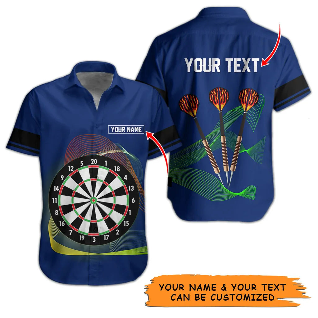 Customized Name Darts Hawaiian Shirt, Personalized Dartboard And Target Hawaiian Shirts For Summer - Gift For Darts Lovers, Darts Players Uniforms - Amzanimalsgift