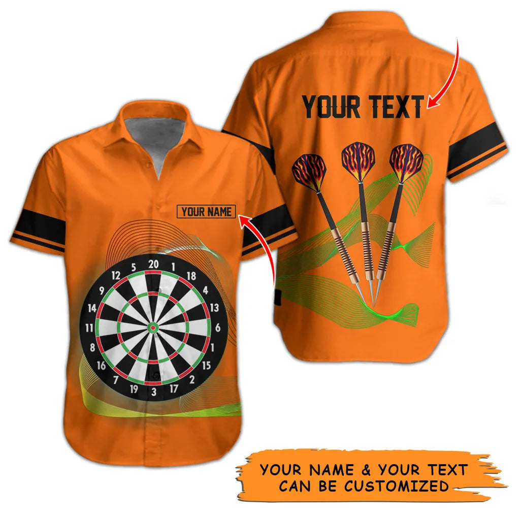 Customized Name Darts Hawaiian Shirt, Personalized Dartboard And Target Hawaiian Shirts For Summer - Gift For Darts Lovers, Darts Players Uniforms - Amzanimalsgift