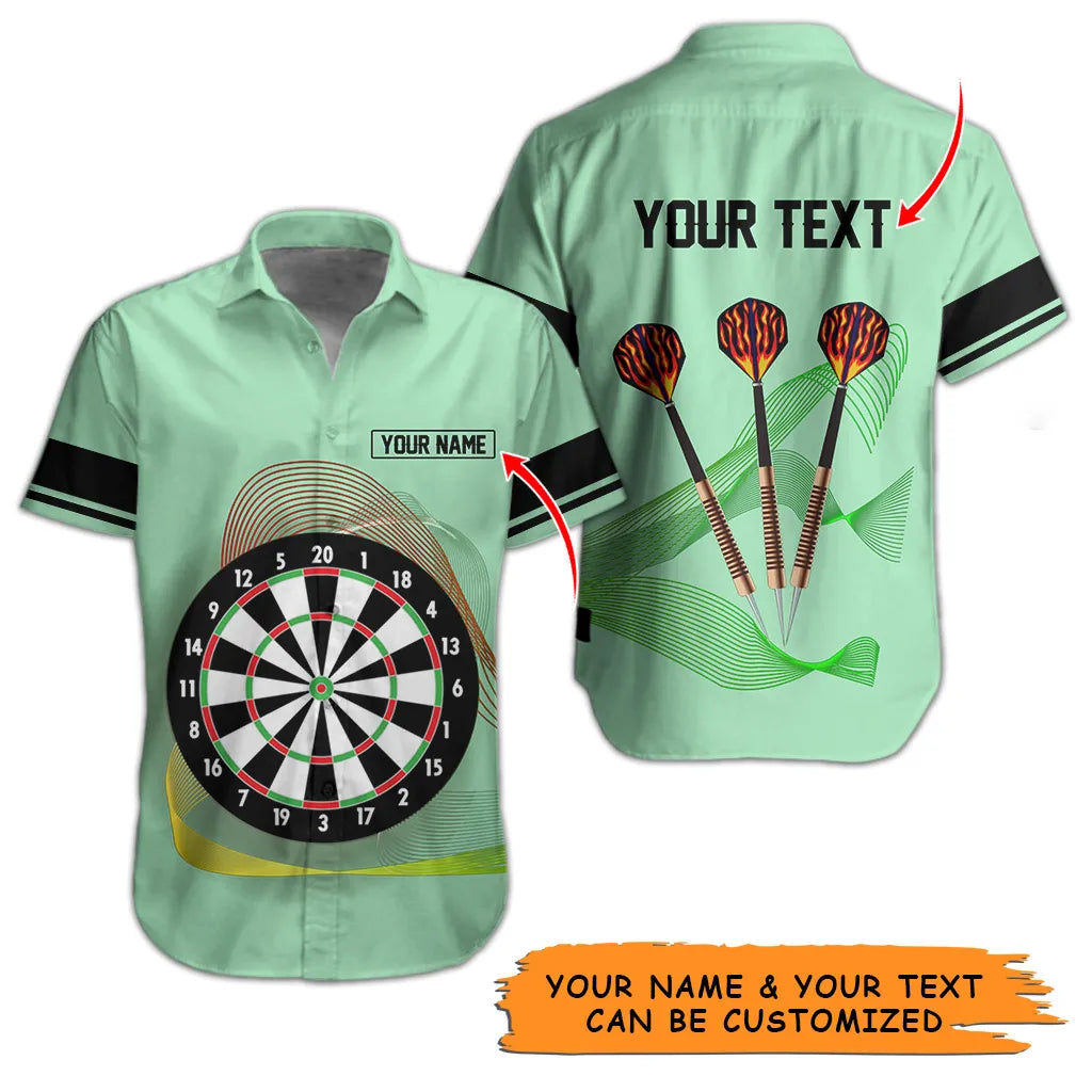 Customized Name Darts Hawaiian Shirt, Personalized Dartboard And Target Hawaiian Shirts For Summer - Gift For Darts Lovers, Darts Players Uniforms - Amzanimalsgift