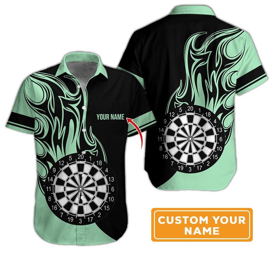 Customized Name Darts Hawaiian Shirt, Personalized Dartboard Hawaiian Shirts For Summer - Gift For Darts Lovers, Darts Players Uniforms - Amzanimalsgift