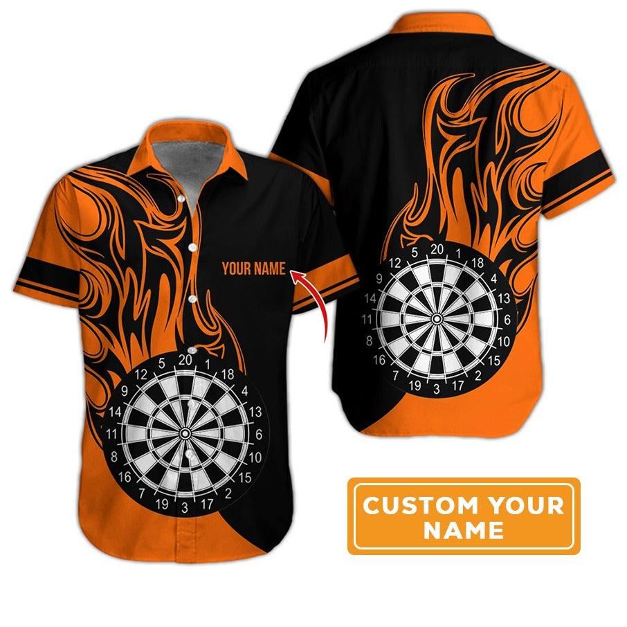 Customized Name Darts Hawaiian Shirt, Personalized Dartboard Hawaiian Shirts For Summer - Gift For Darts Lovers, Darts Players Uniforms - Amzanimalsgift