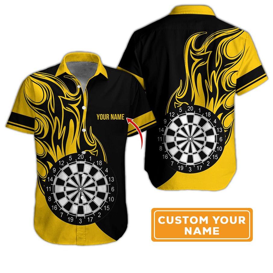 Customized Name Darts Hawaiian Shirt, Personalized Dartboard Hawaiian Shirts For Summer - Gift For Darts Lovers, Darts Players Uniforms - Amzanimalsgift