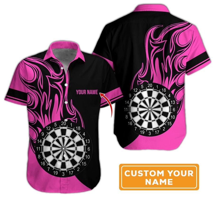 Customized Name Darts Hawaiian Shirt, Personalized Dartboard Hawaiian Shirts For Summer - Gift For Darts Lovers, Darts Players Uniforms - Amzanimalsgift