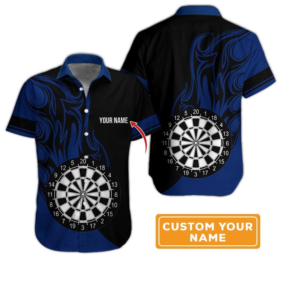 Customized Name Darts Hawaiian Shirt, Personalized Dartboard Hawaiian Shirts For Summer - Gift For Darts Lovers, Darts Players Uniforms - Amzanimalsgift