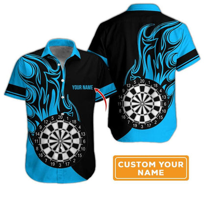 Customized Name Darts Hawaiian Shirt, Personalized Dartboard Hawaiian Shirts For Summer - Gift For Darts Lovers, Darts Players Uniforms - Amzanimalsgift