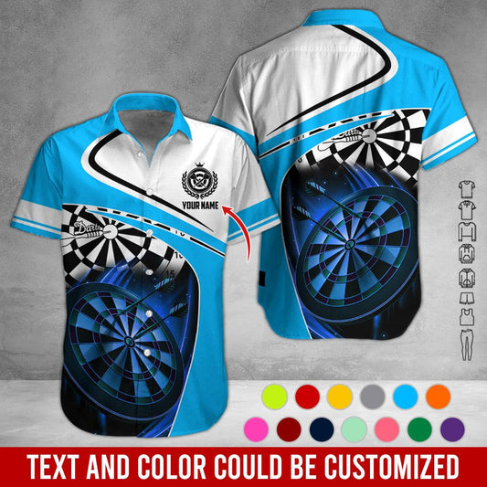 Customized Name Darts Hawaiian Shirt, Personalized Name Dartboard Hawaiian Shirts - Gift For Darts Lovers, Darts Players Uniforms - Amzanimalsgift