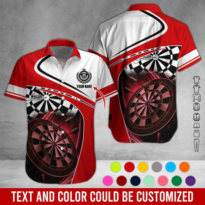 Customized Name Darts Hawaiian Shirt, Personalized Name Dartboard Hawaiian Shirts - Gift For Darts Lovers, Darts Players Uniforms - Amzanimalsgift