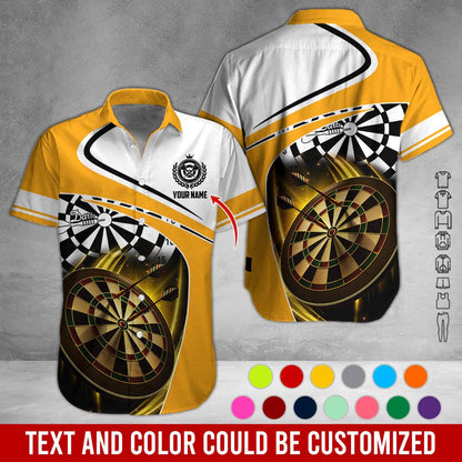 Customized Name Darts Hawaiian Shirt, Personalized Name Dartboard Hawaiian Shirts - Gift For Darts Lovers, Darts Players Uniforms - Amzanimalsgift
