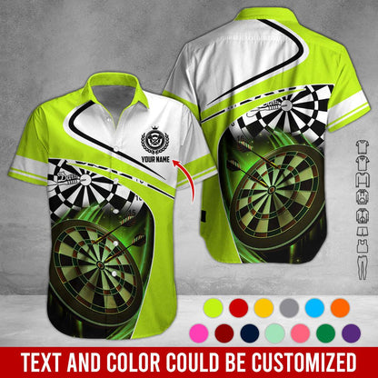 Customized Name Darts Hawaiian Shirt, Personalized Name Dartboard Hawaiian Shirts - Gift For Darts Lovers, Darts Players Uniforms - Amzanimalsgift