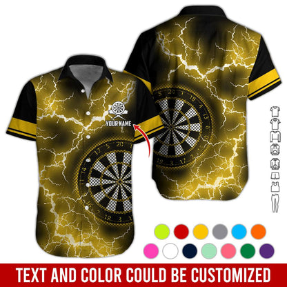 Customized Name Darts Hawaiian Shirt, Thunder Darts Personalized Darts Hawaiian Shirts - Gift For Darts Lovers, Darts Players Uniforms - Amzanimalsgift