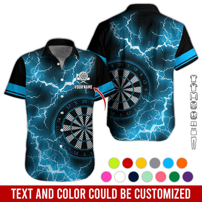 Customized Name Darts Hawaiian Shirt, Thunder Darts Personalized Darts Hawaiian Shirts - Gift For Darts Lovers, Darts Players Uniforms - Amzanimalsgift