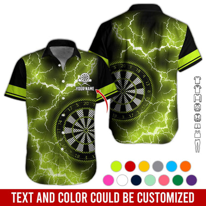 Customized Name Darts Hawaiian Shirt, Thunder Darts Personalized Darts Hawaiian Shirts - Gift For Darts Lovers, Darts Players Uniforms - Amzanimalsgift