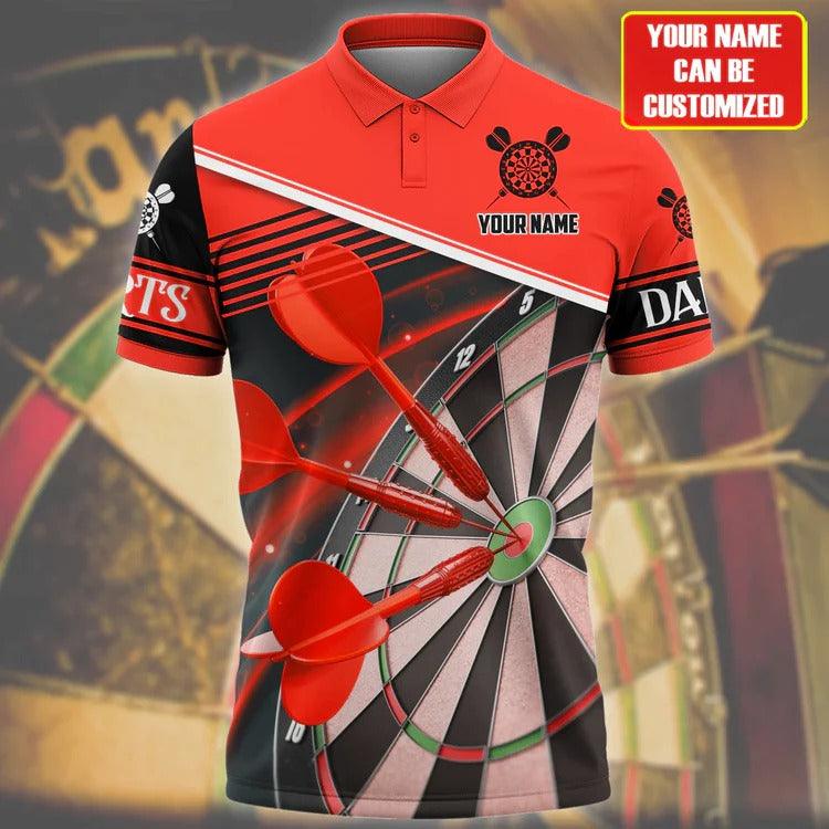 Customized Name Darts Polo Shirt, Best Darts Player Gift, Personalized Name Polo Shirt For Men - Perfect Gift For Darts Lovers, Darts Players - Amzanimalsgift