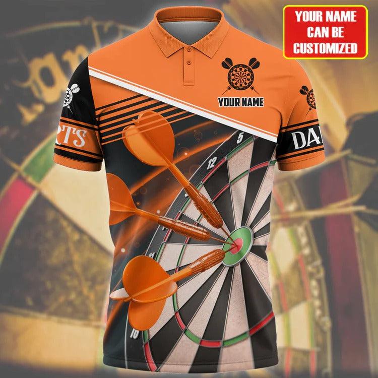 Customized Name Darts Polo Shirt, Best Darts Player Gift, Personalized Name Polo Shirt For Men - Perfect Gift For Darts Lovers, Darts Players - Amzanimalsgift